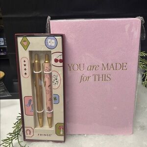 Fringe Studio Pink and Gold Journal with Pen Set